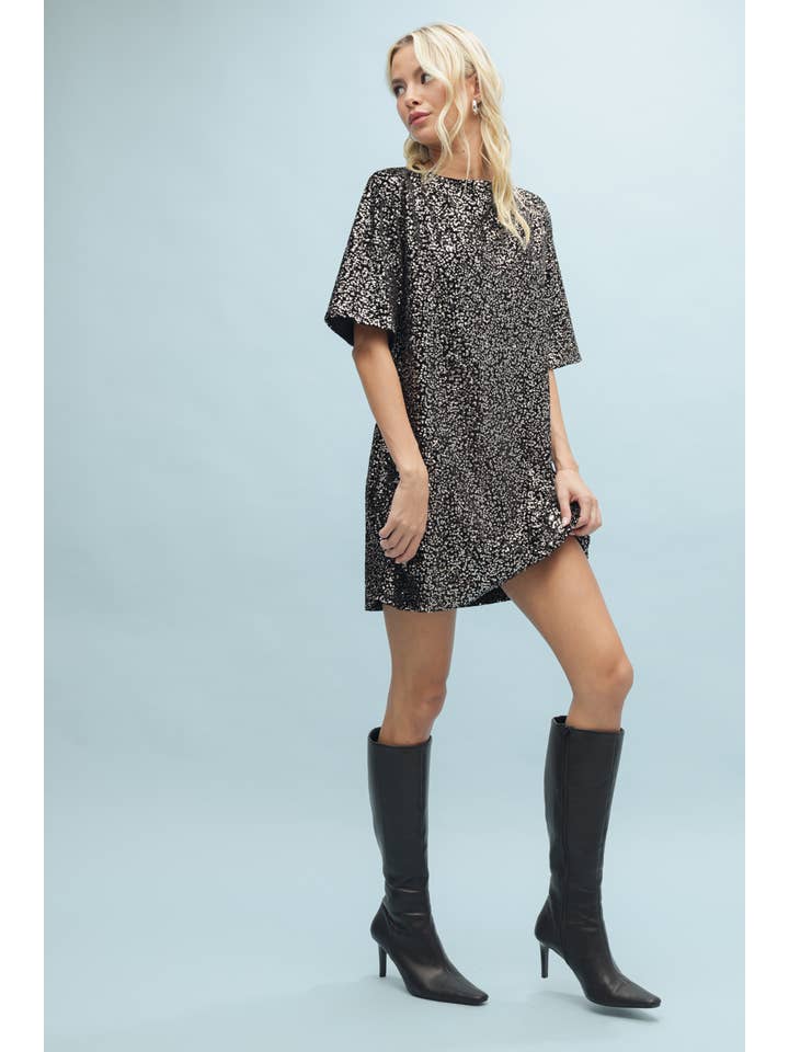 Wishlist Apparel - Vente Robe – femme - MINI-ROBE À SEQUINS À DOS OUVERT/WL24-9406