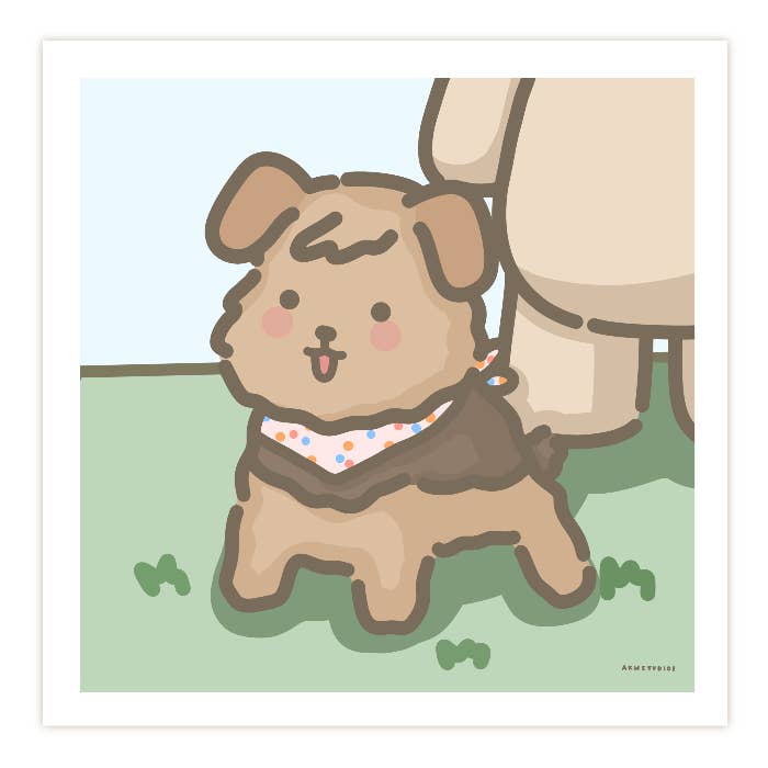 Donut the Dog Art Print for wholesale by Wonki Studios