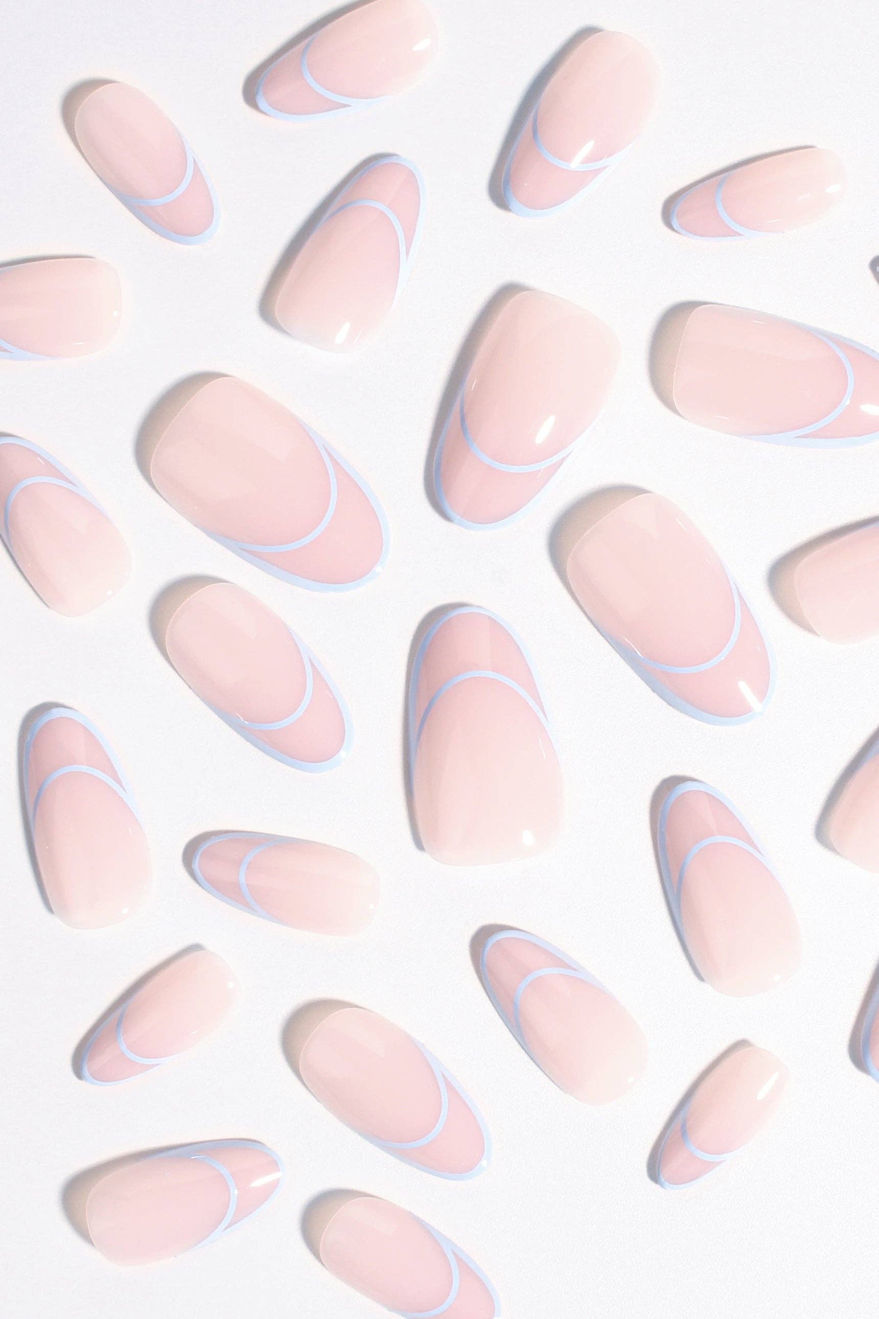 VIAI Beauty - Wholesale Press-On/Fake Nails - BONMUZ Cornflower Crescent | Soft & Durable Press-On Nails2