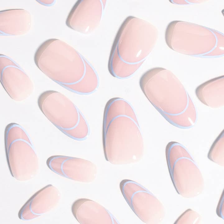 VIAI Beauty - Wholesale Press-On/Fake Nails - BONMUZ Cornflower Crescent | Soft & Durable Press-On Nails2