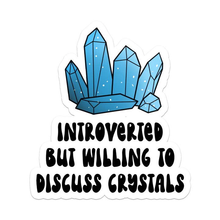 Adhesivo impermeable Introvert, Crystals, Bruja, 2.5 pulgadas para venta al por mayor de Rebel and Siren Stickers