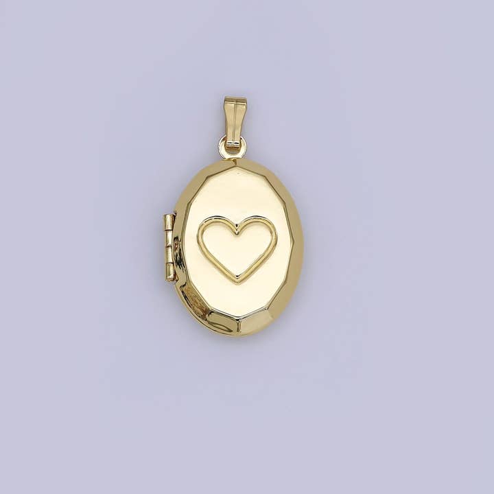 Ciondolo Medaglione a Cuore Riempito in Oro 24K per Foto | AH-489 per la vendita all'ingrosso da parte di Aim Eternal