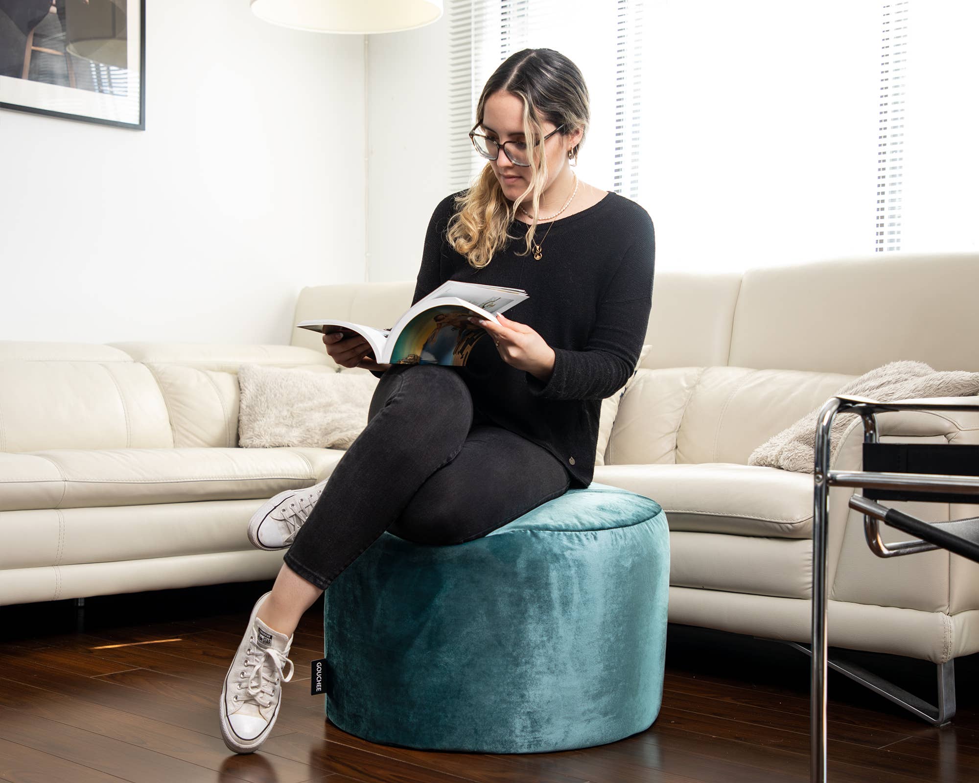 Gouchee Home - Vente Pouf - Pouf Gouchee Home Eclipse en velours13