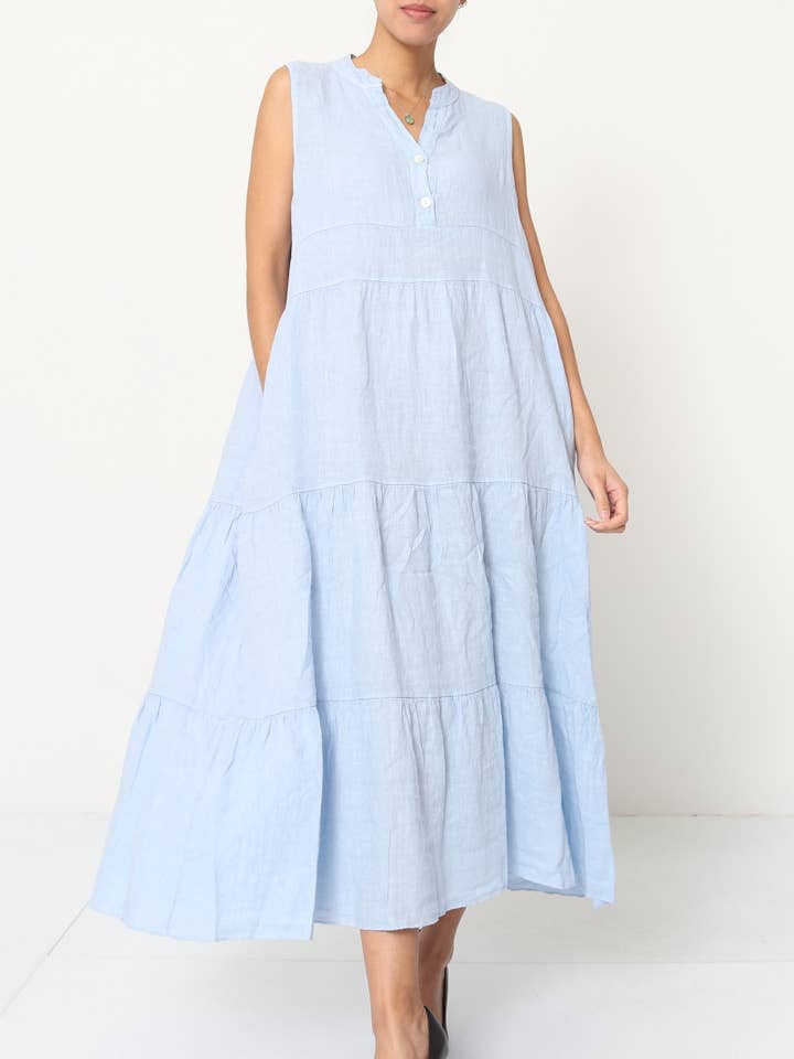 Kleider aus 100% Leinen REF. 1182 für den Großhandel von LÉA & LUC