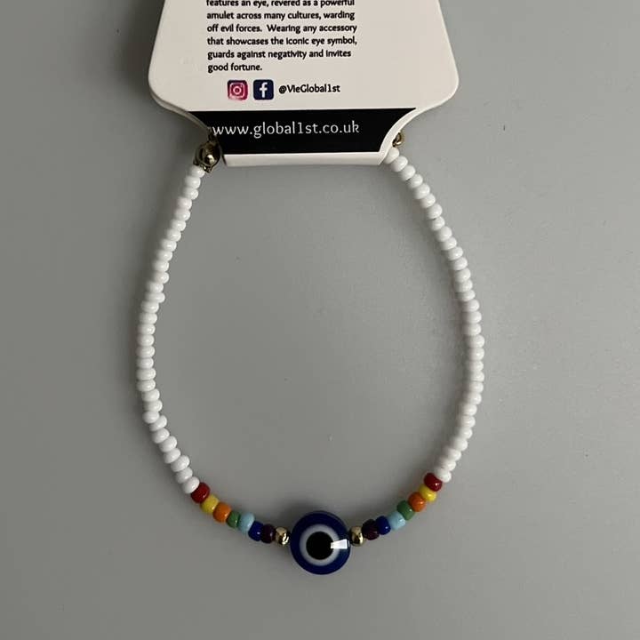Bracciale Evil Eye, 7 perle Chakra (JIT) per la vendita all'ingrosso da parte di VIE