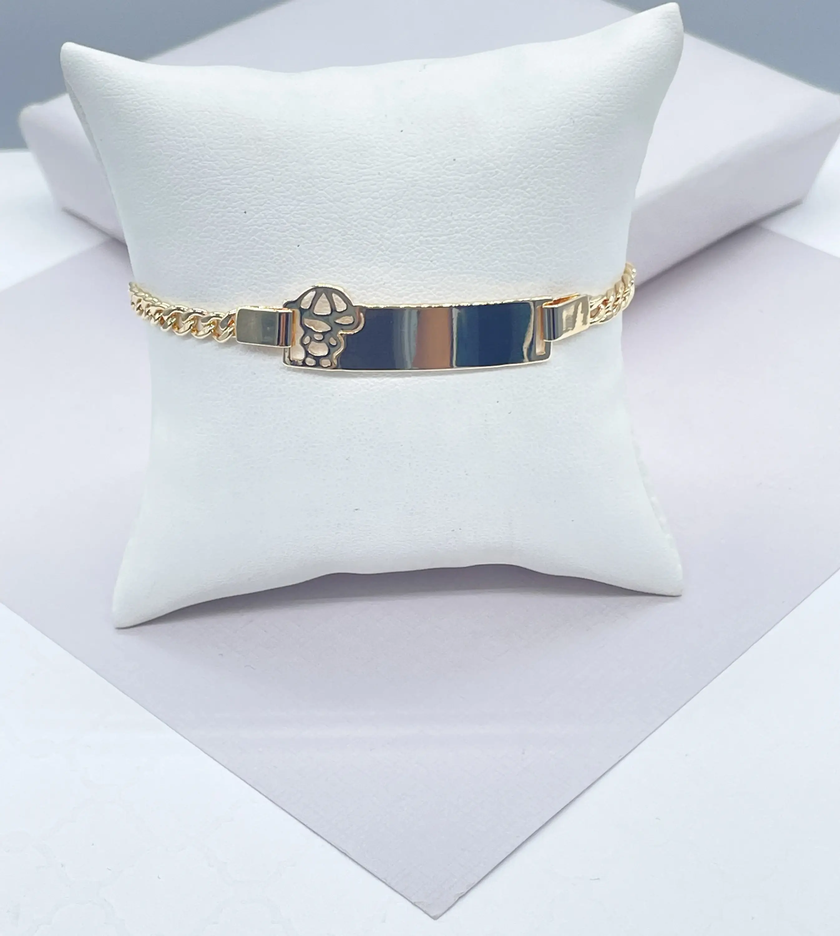 Milie - Wholesale Bangle Bracelet - Kids & Baby - 18k GF Cuban Link Children's ID Bracelet2