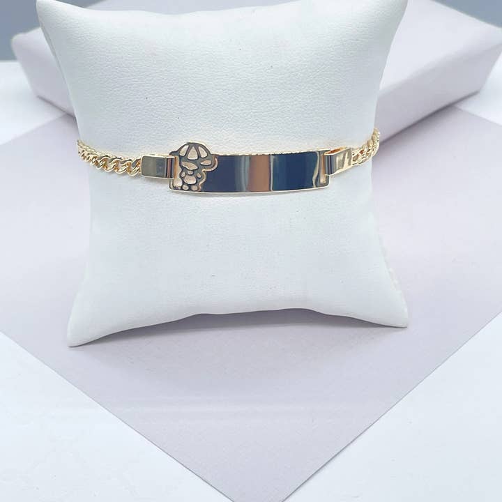 Milie - Wholesale Bangle Bracelet - Kids & Baby - 18k GF Cuban Link Children's ID Bracelet2