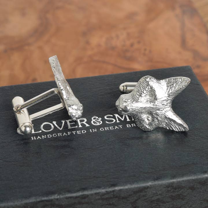 Glover & Smith - Wholesale Cufflinks - Fox Cufflinks, English Pewter Silver Fox Gifts for Him