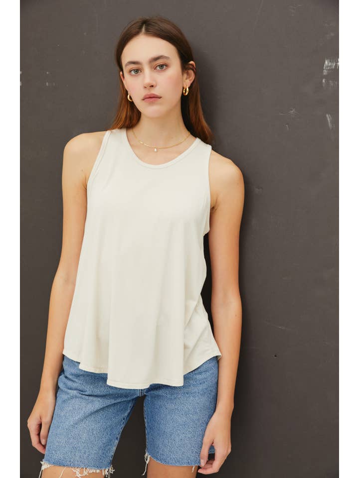 Be Cool - Wholesale Tank Top - Women's - SOFT FLOWY ROUND NECK TANK TOP