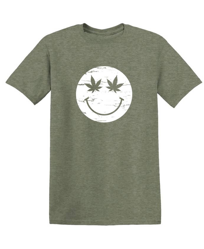 Feelin Good Tees - Wholesale Screen Printed T-Shirt - Unisex - Weed Smile Face16