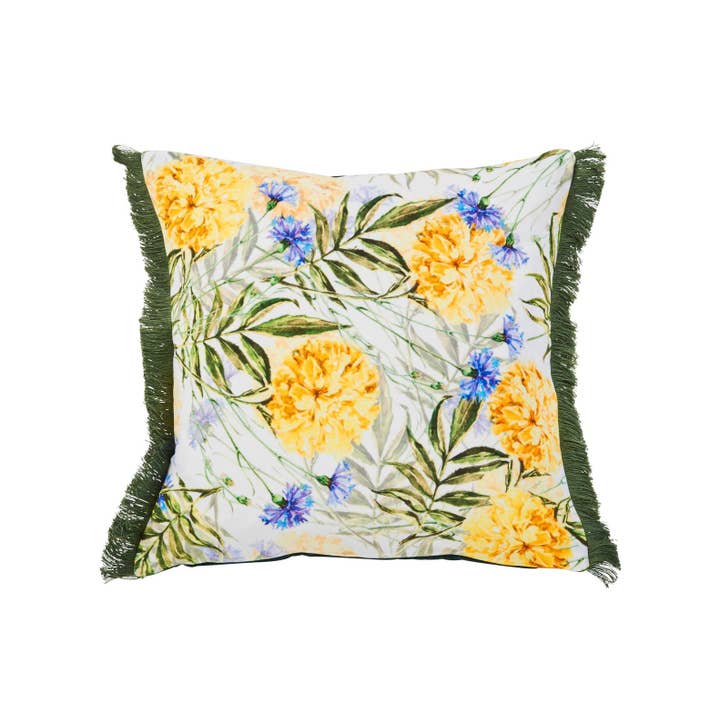 Corn Flowers Fringed Single Side Printed Cushion Cover for wholesale by DONE.®