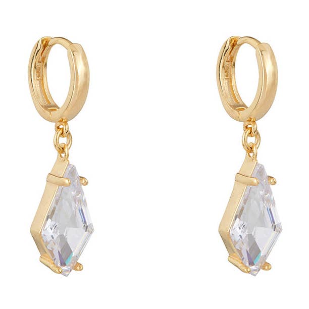 Shine Bright Rhombus Drop Earrings: Gold for wholesale by Ballinger