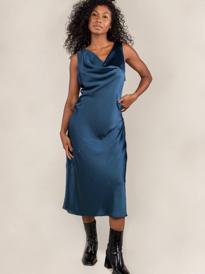 Fran Satin Bias Dress for wholesale by NLT