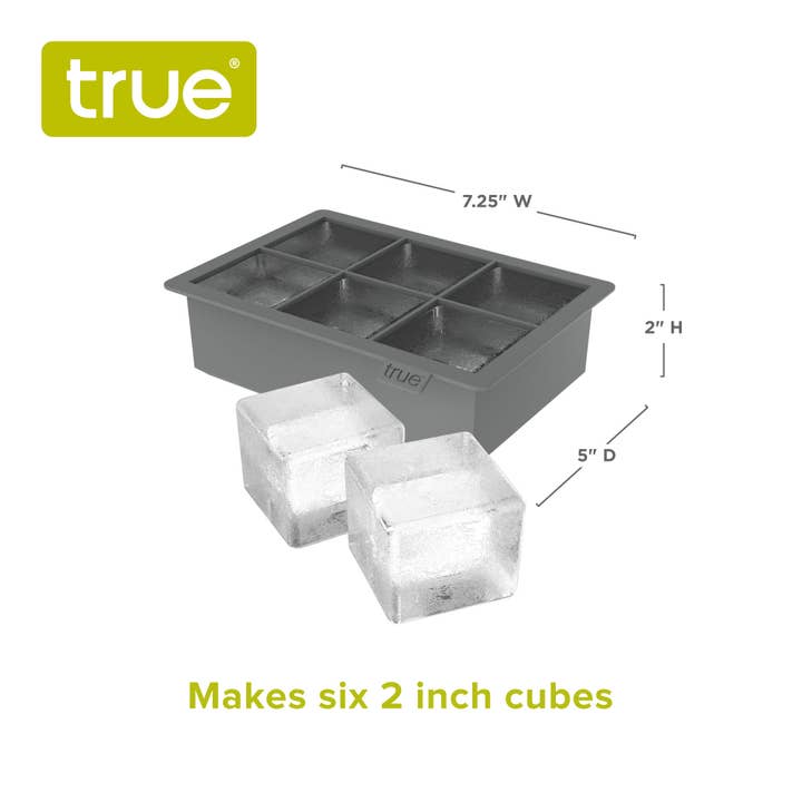 TRUE - Wholesale Ice Tray/Mold - Colossal Silicone 2 inch Ice Cube Tray Gray or Red5