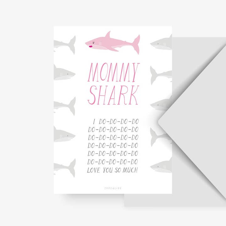 Postkarte / Mommy Shark für den Großhandel von typealive