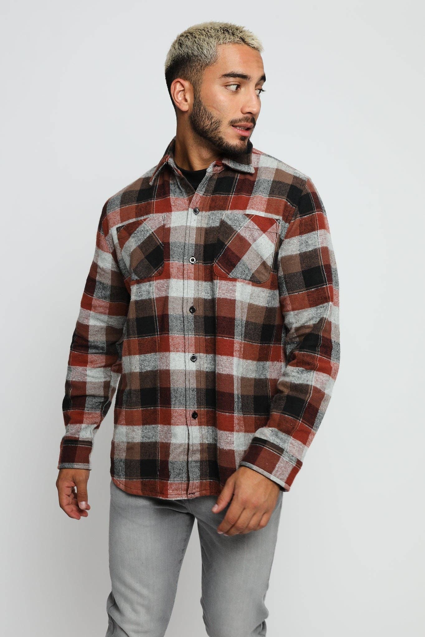 JMOJO UK Limited - Vente Chemise à col boutonné – homme - Chemise à carreaux en flanelle Cardinal Lumberjack - Rouge1