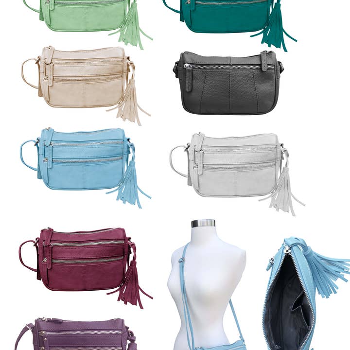 Roma Leathers, Inc. - Wholesale Crossbody Bag - Women's - RM509 cowhide leather crossbody shoulder bag12
