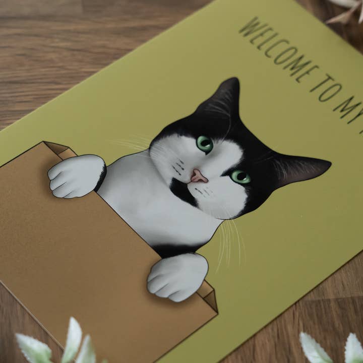 Hayley Jade Design Studio – wholesale Art print – Welcome Cat Art Print3