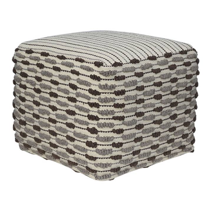 Square Handwoven Loop Ottoman Pouf for wholesale by CG Hunter