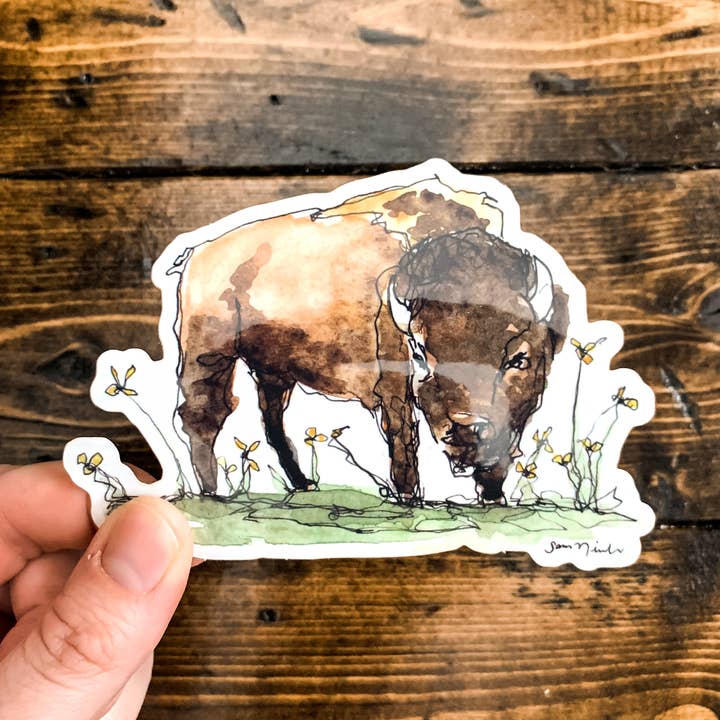 Bison Vinyl-Aufkleber für den Großhandel von Art by Sj Nielsen