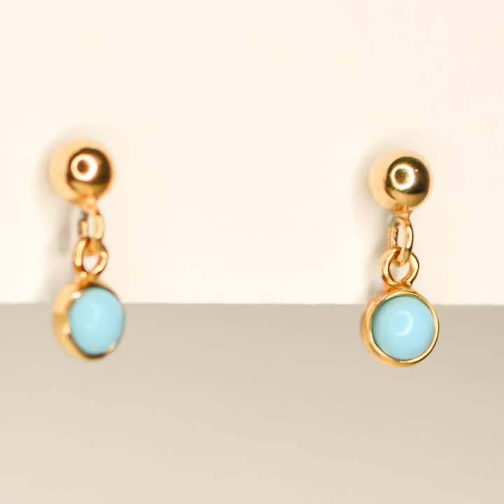 Tiny Turquoise Drop Stud for wholesale by Syd Squared Jewelry