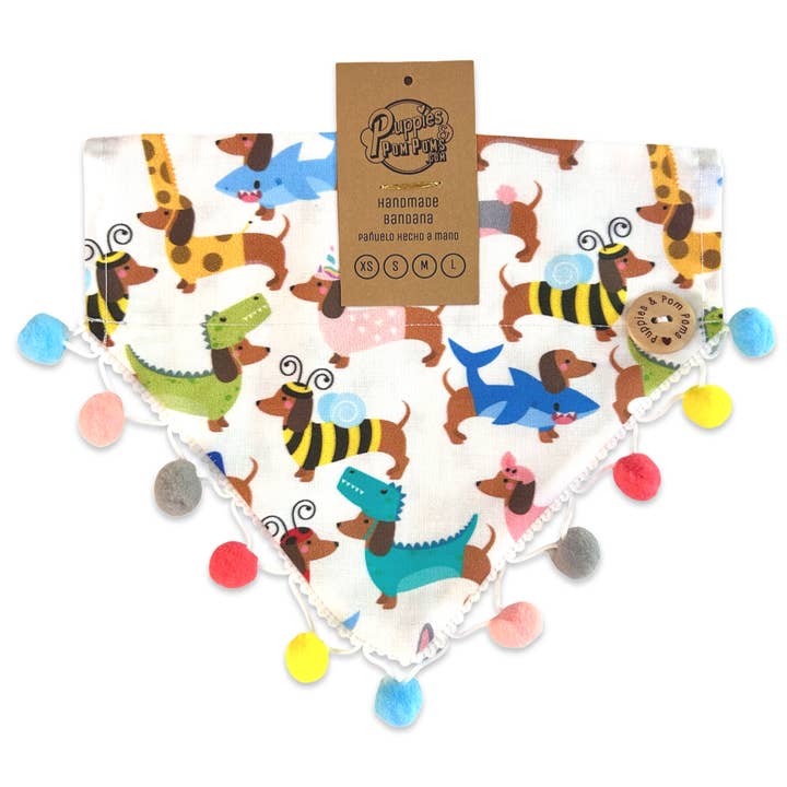 Party Pølser Gravhund Bandana for engroshandel hos Puppies & Pom Poms