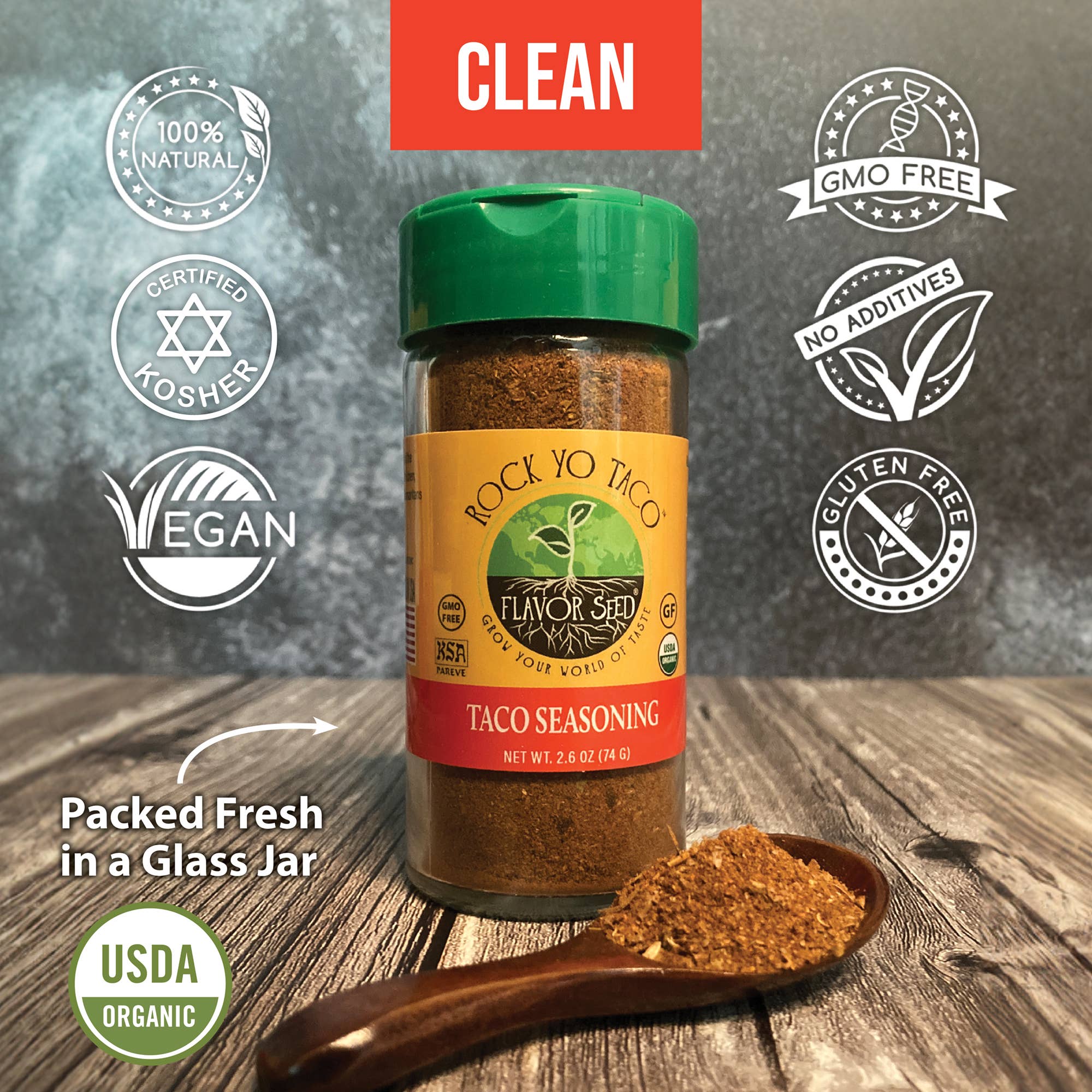 Flavor Seed - Wholesale Dried Spice Mix - Rock Yo' Taco Organic Taco Seasoning Mix2