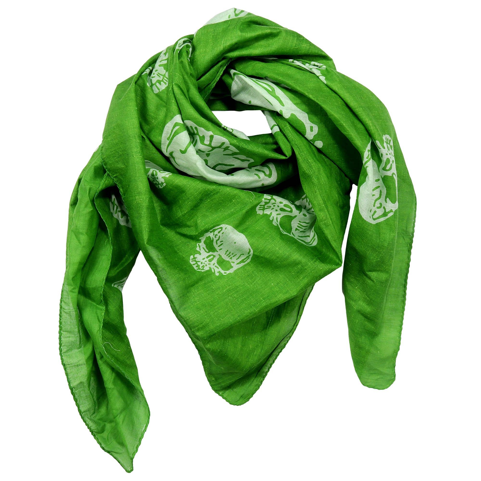 Tribal Trade GmbH - Wholesale Scarf - Unisex - Cotton Cloth Skulls Skull Green White Grave Skull Cloth0