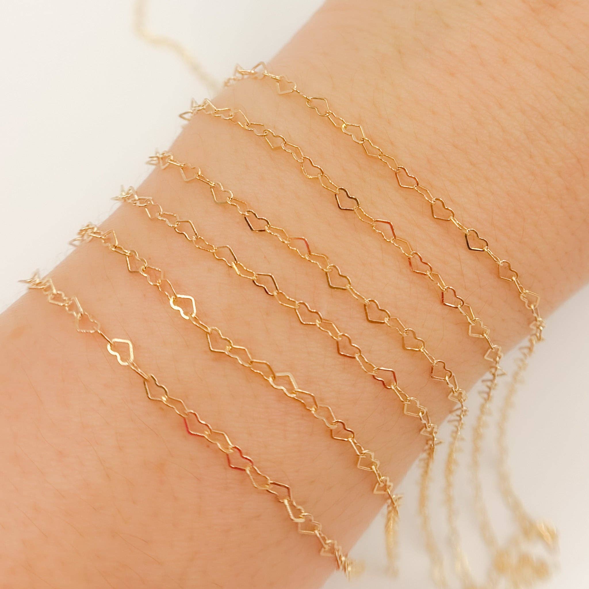 Tresor Jewelry Inc. - Wholesale Link & Chain Necklace - A35F/SPGF. 14K Gold Filled Flat Heart Link Chain2