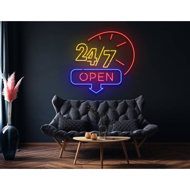 Glow Neon – wholesale Neon sign – Open 24/7 Neon Signs, Welcome sign, Store decor