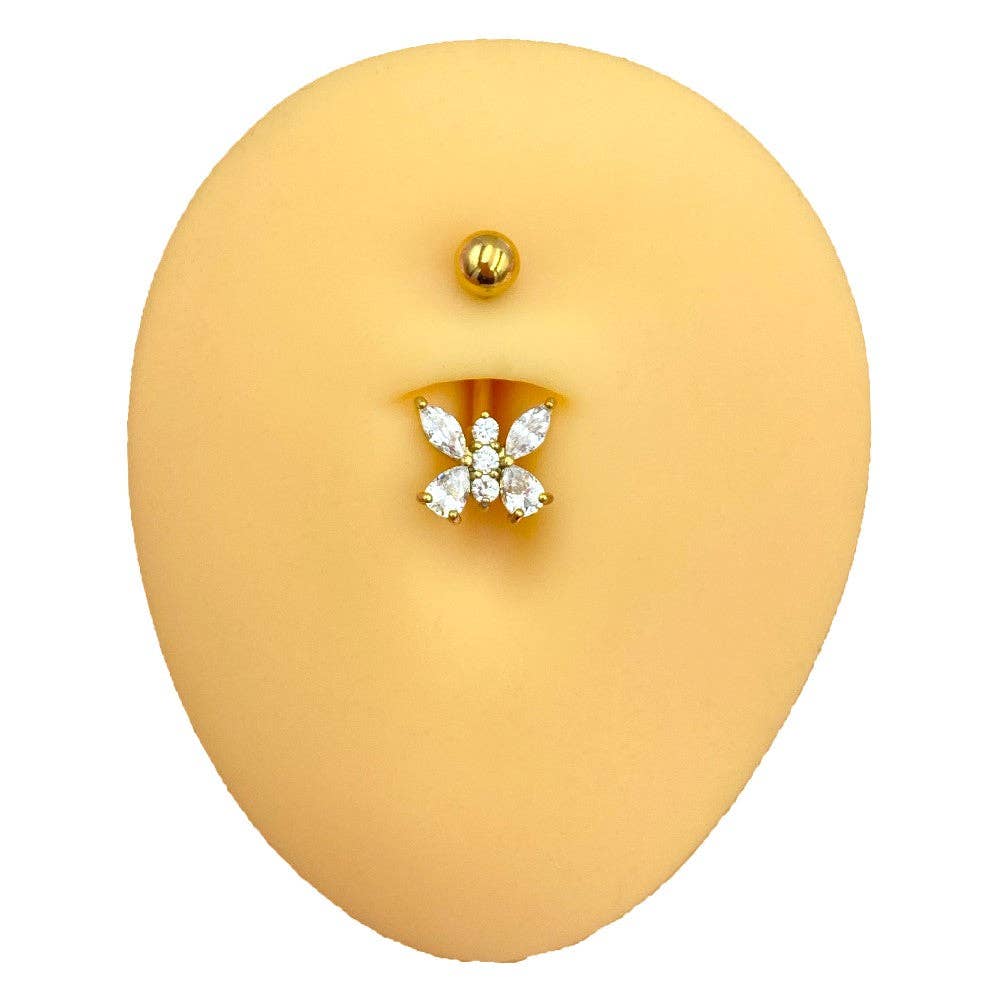 Schmuckgroßhandel - Wholesale Belly Ring - Butterfly Belly Piercing | Surgical Steel2