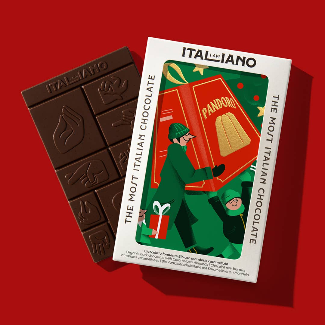 I AM ITALIANO - Wholesale Chocolate Bar - Organic Dark Chocolate Pandoro with Almond1