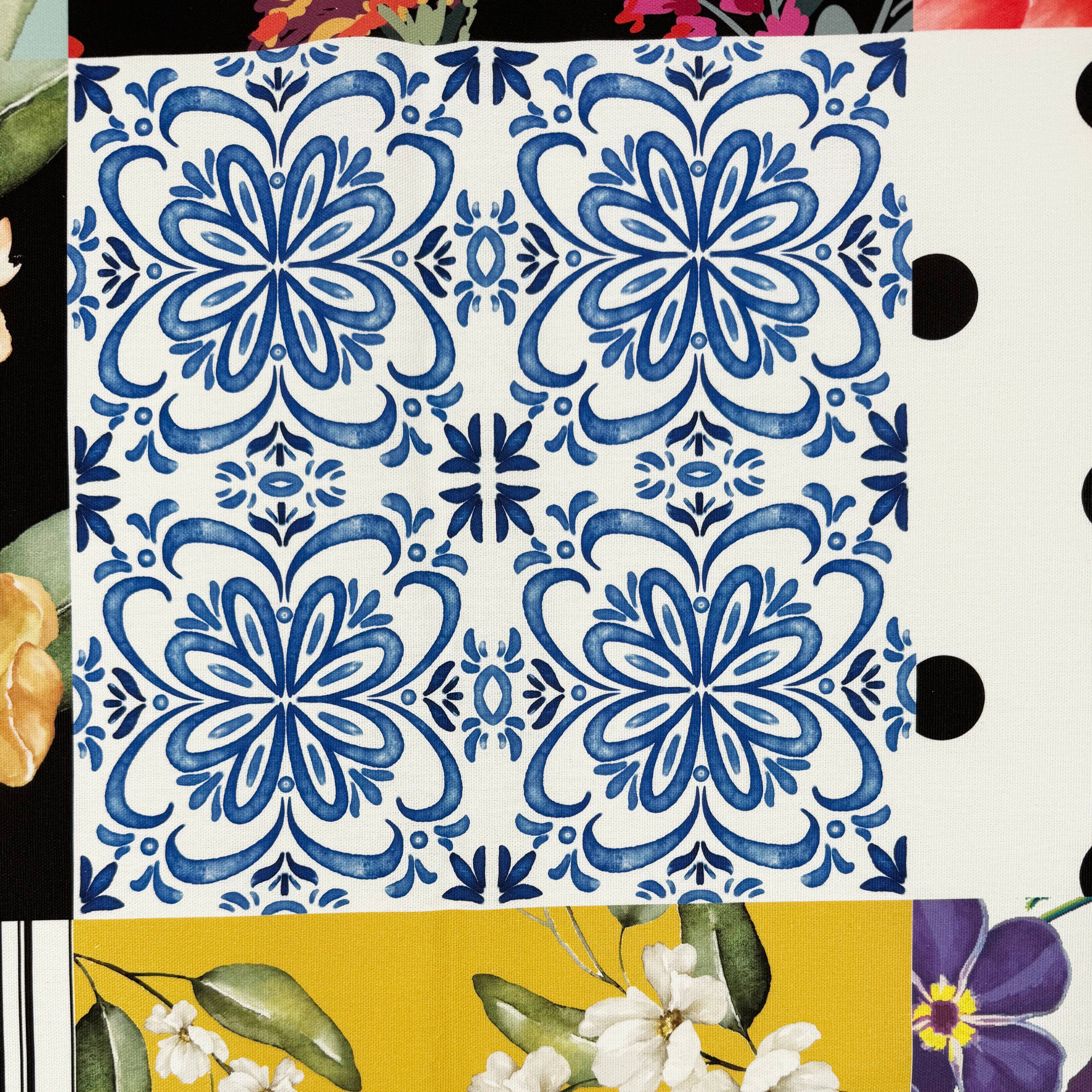 SG HOGAR - Vente Tissu - Tissu Patchpal 1 Dark en coton, Half Panama, largeur 280 cm0