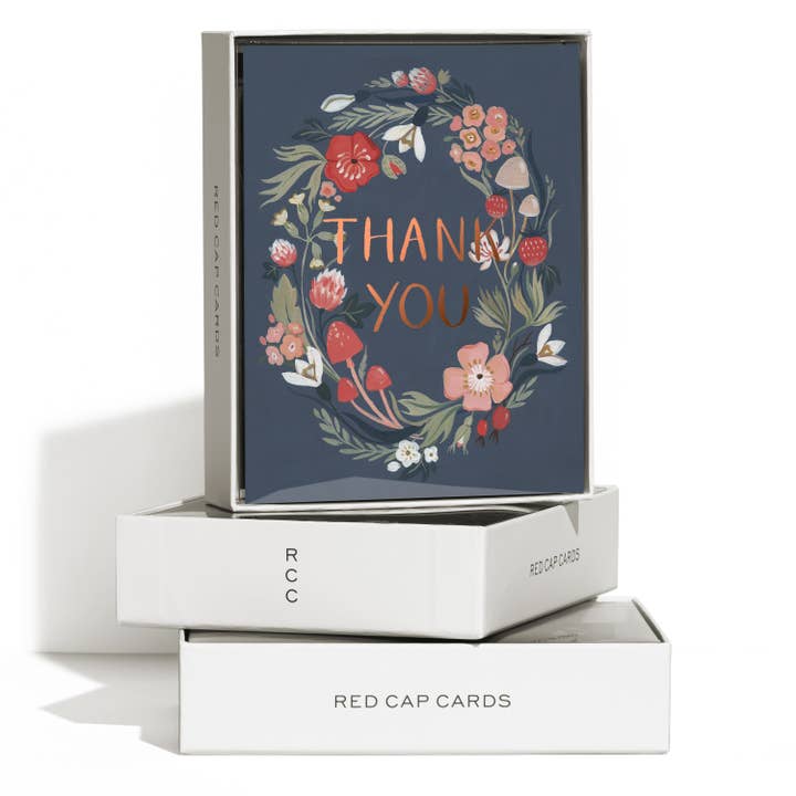 Red Cap Cards - Wholesale Thank You Card - Forest Blue thank you greeting card1