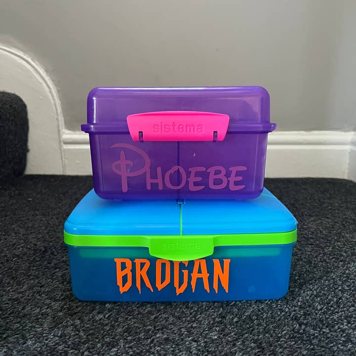 WinsterCreationsâ„¢ - Wholesale Sticker - Personalised Name Set Of 2 School Water Bottle & Lunch Box Sticker Labels1