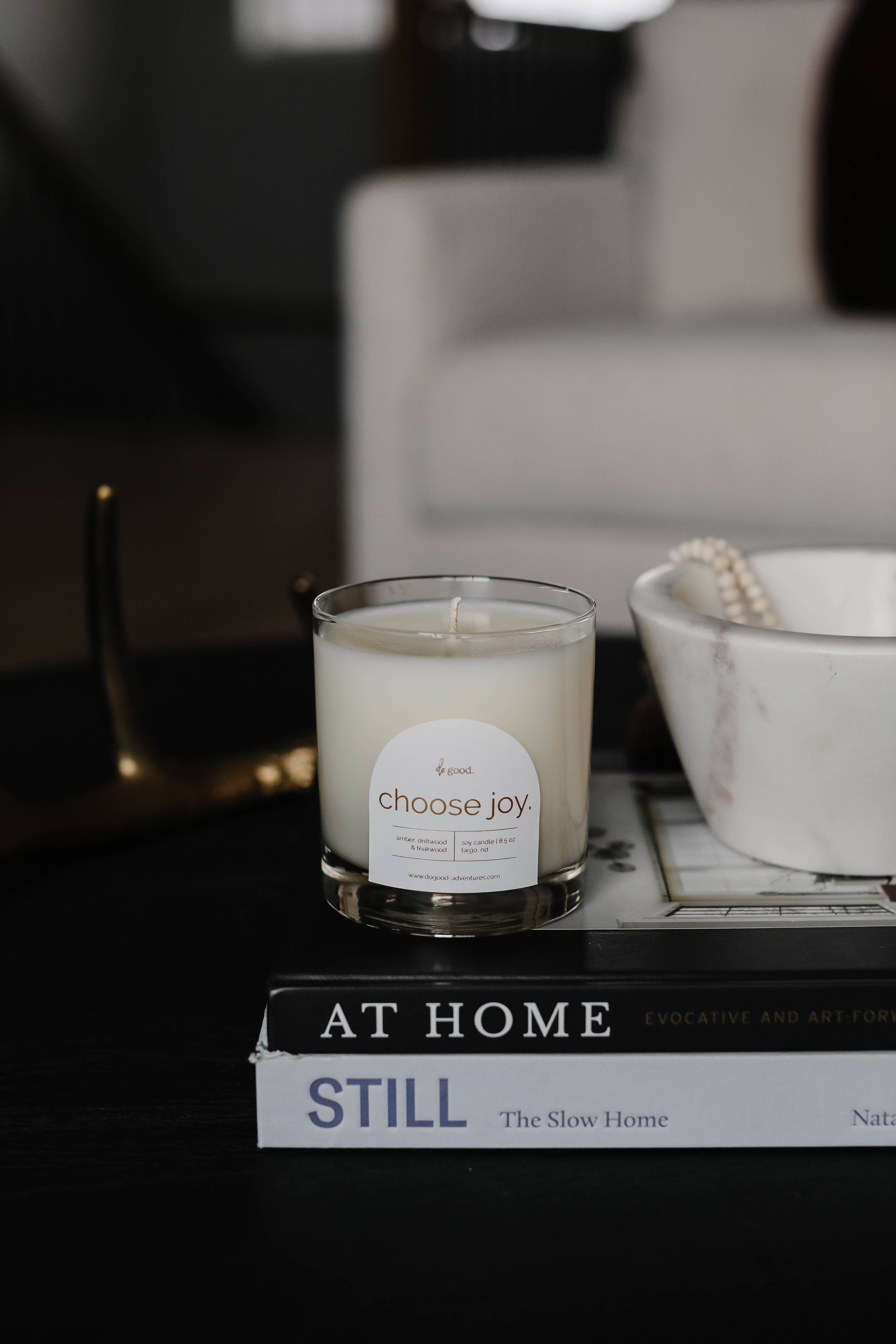 Do Good Candle Studio - Wholesale Jar/Filled Candle - Choose Joy. | Amber, Driftwood, Teakwood Soy Candle - 8.5 oz3