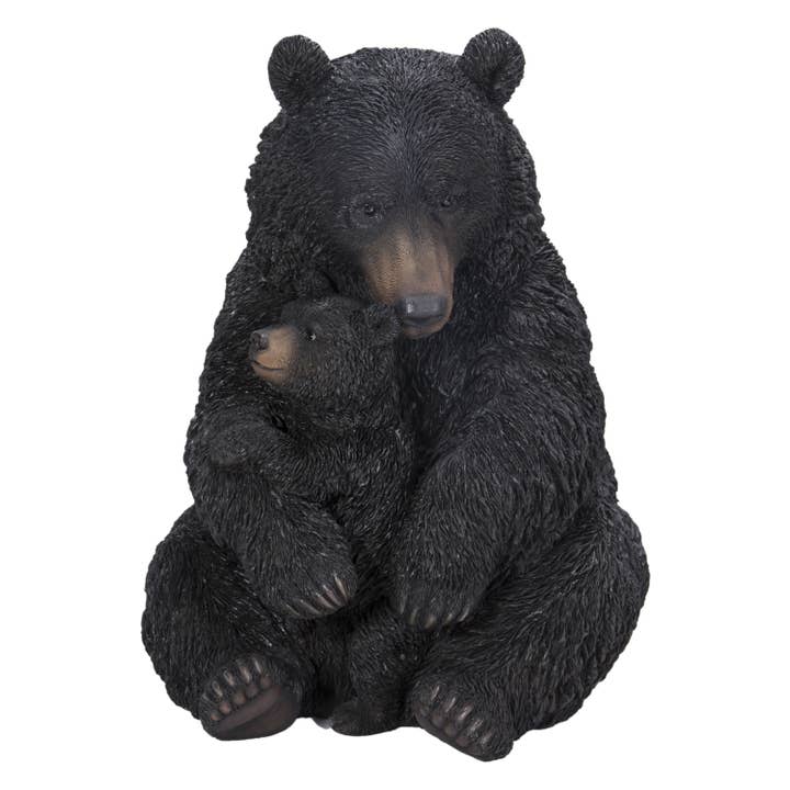 Hi-Line Gift Ltd. - Wholesale Outdoor Ornament/Decor - Large Black Bear Mother & Child Embracing
