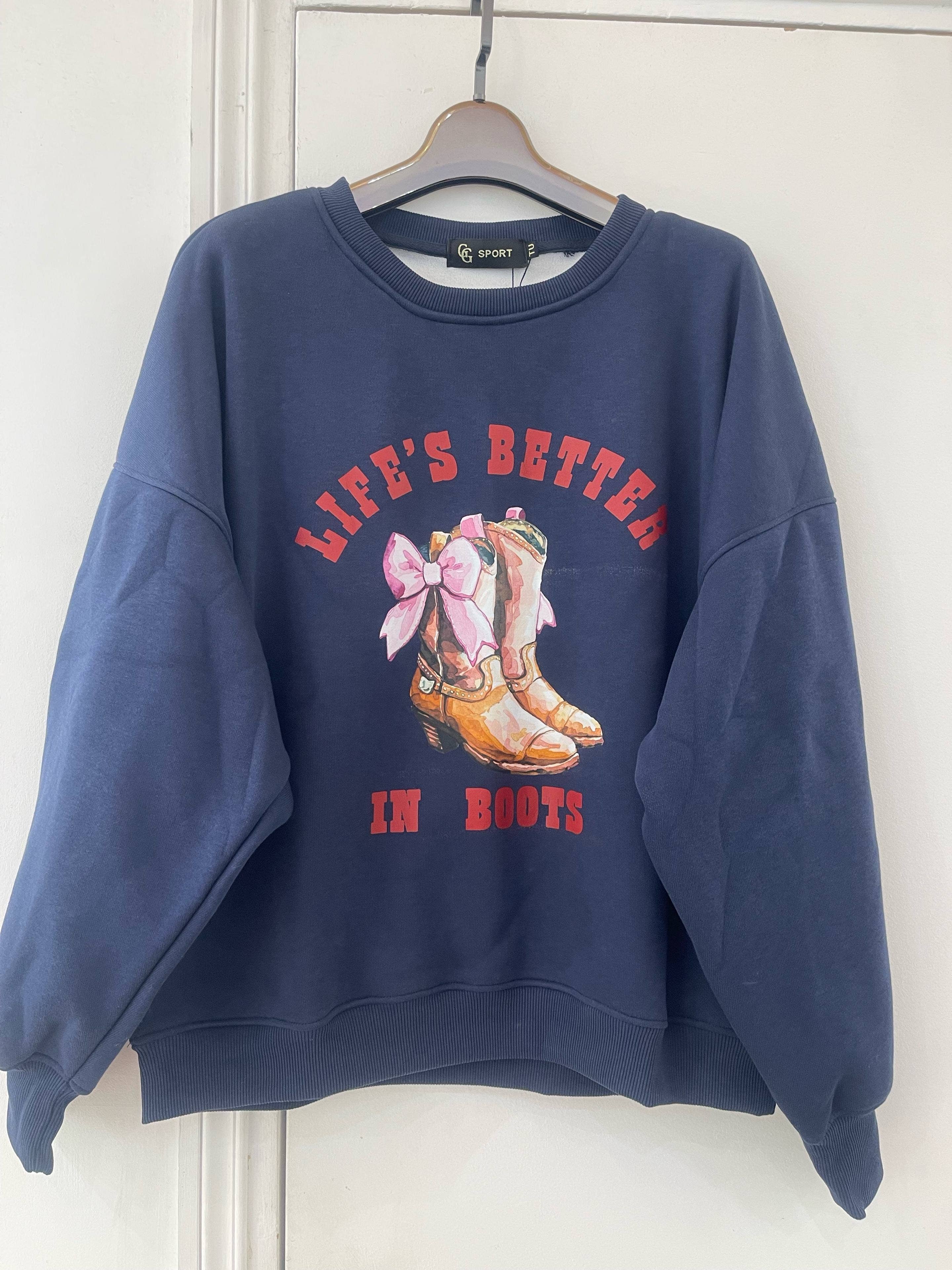 EASY MODE – wholesale Sweatshirt med tryck - Dam – Munkjacka med cowgirl-tryck - 118514