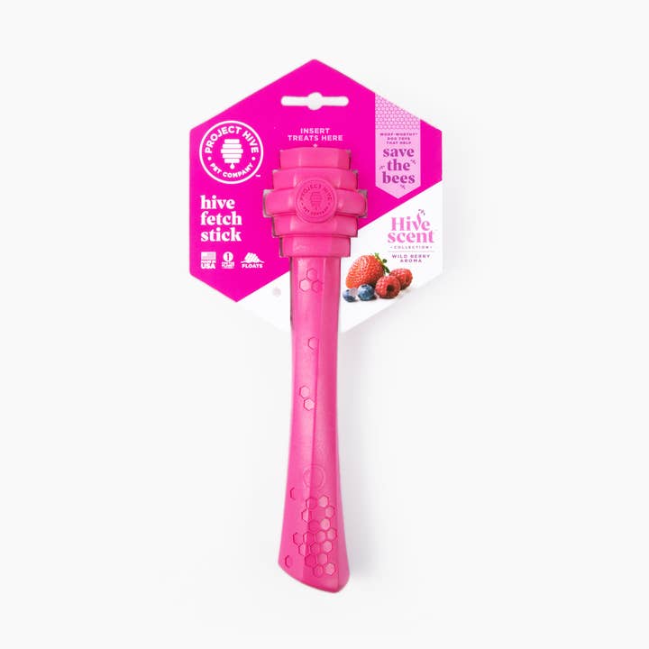 Hive Fetch Stick-Wild Berry Scent dog toy (15-unit case) for wholesale by Project Hive Pet Company