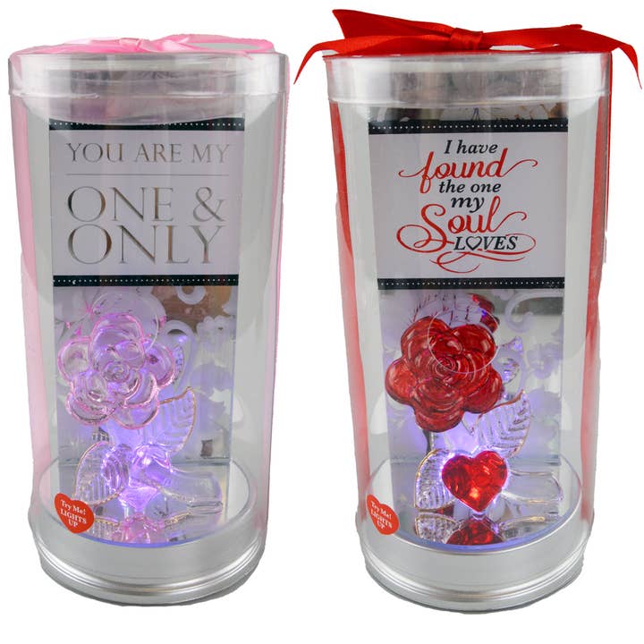 Valentine's Day Light Up Glass Keepsake Assortment- 12/Pack for wholesale by Novelty Closeout