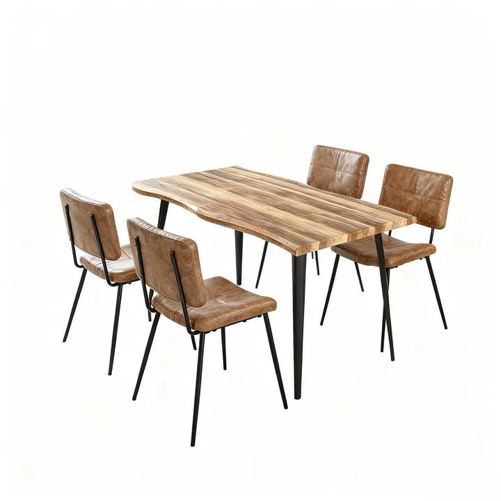 39F Inc. - Wholesale Chair - 5PCS/7PCS Dining Table Set Wood Top and PU Leather Chairs2