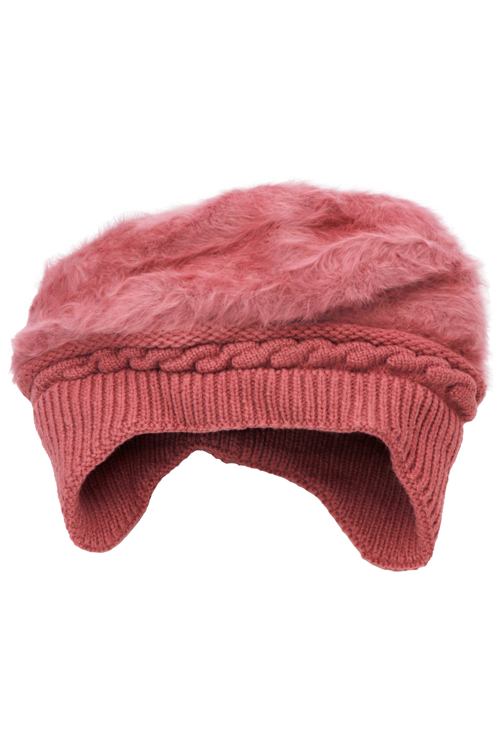 Cap Zone – wholesale Newsboy/Schoolboy Hat - Dam – Vegan Angora pälskabel stickad öronklaffmössa3