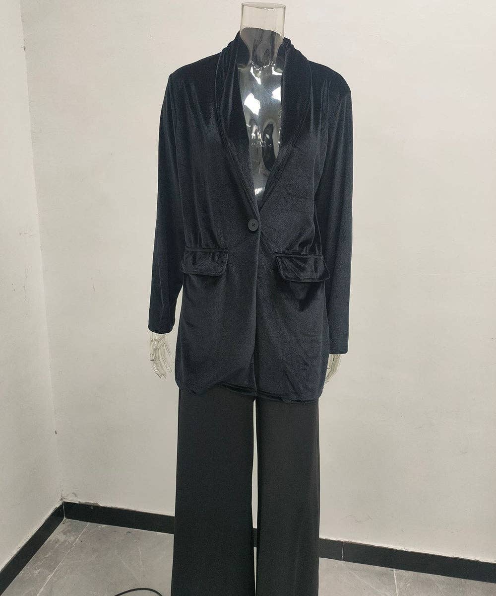 Aria Romance - Wholesale Coat - Women's - Lapel Collar Draped Open Coat0