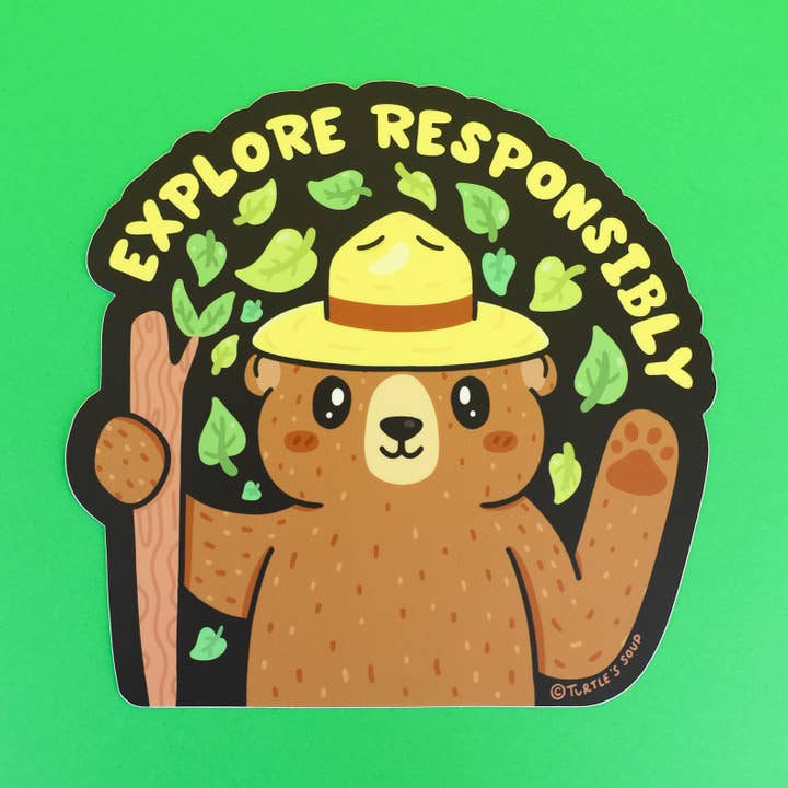Explore Responsibly Bear Large Car Decal Vinyl Sticker for wholesale by Turtle's Soup