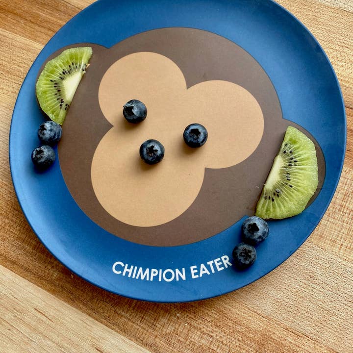 Fox Run Brands - Wholesale Dinner Plate - Kids & Baby - Red Rover Kids Bamboo Plates, Set of 4,Animal Design,8" x 8"
