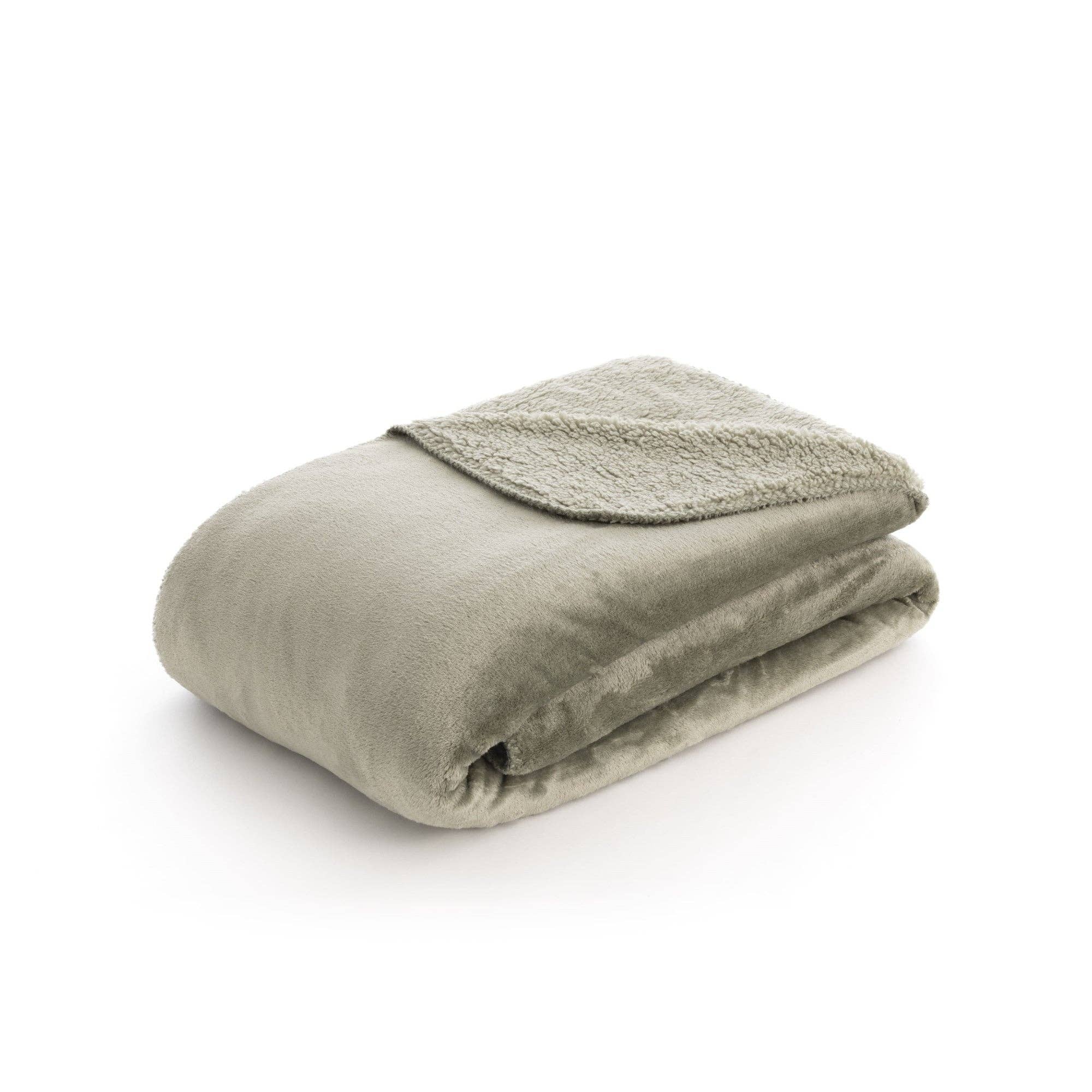 SG HOGAR - Wholesale Throw Blanket - Sedalina Extra Soft Blanket - Sherpa Army Green - 150X200 Cm