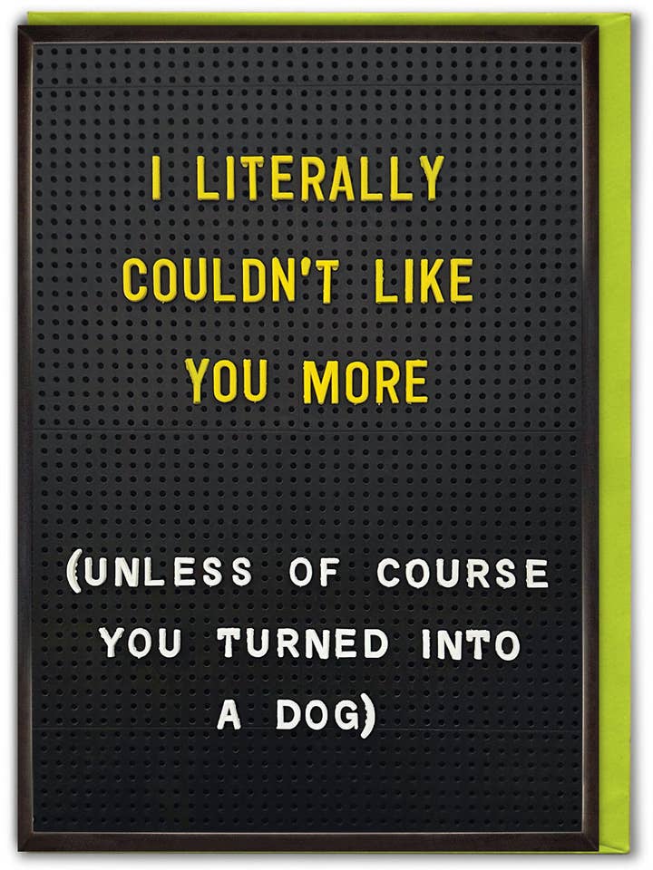 Divertente biglietto di compleanno con scritta «I Couldn't Like You More» per la vendita all'ingrosso da parte di Brainbox Candy