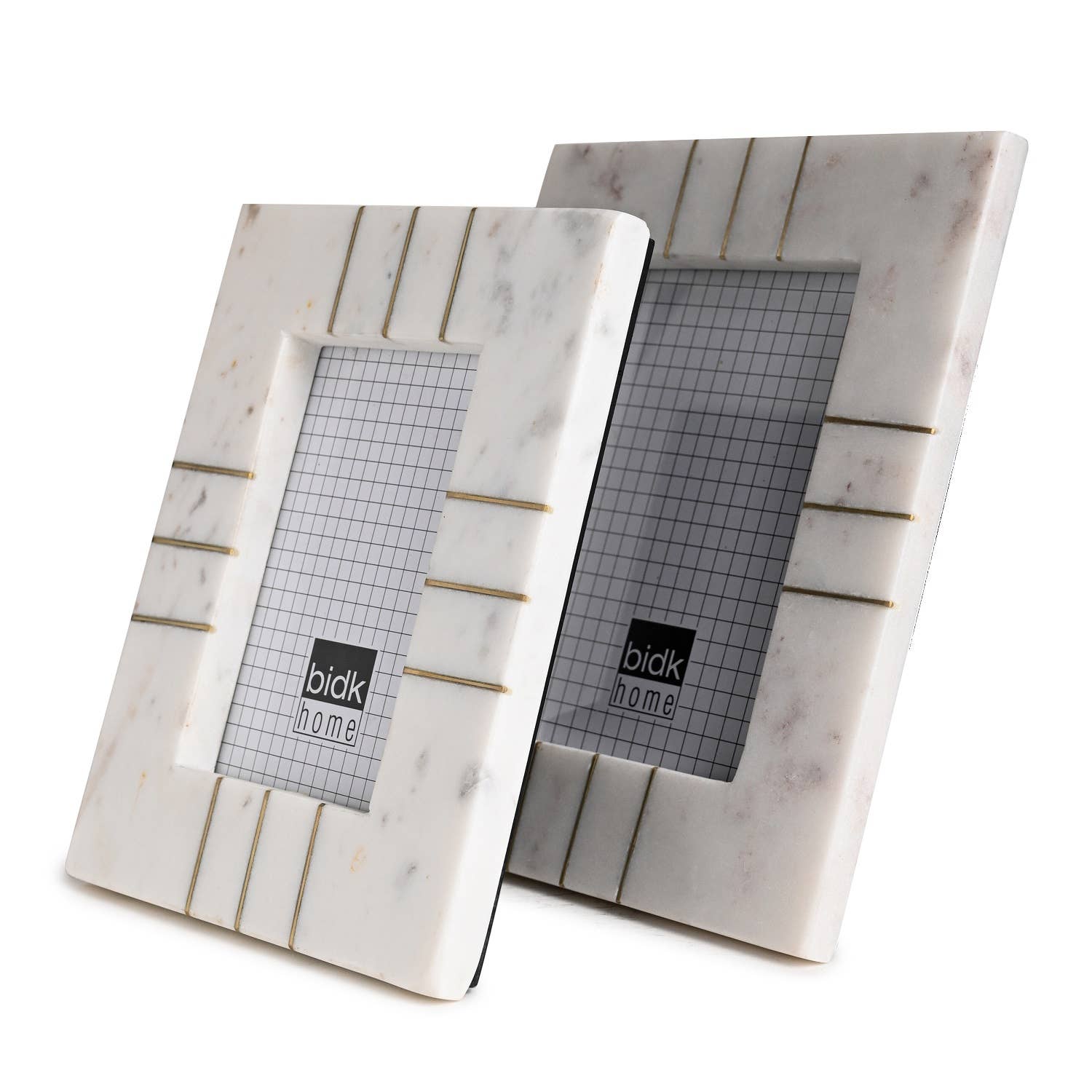 BIDKhome - Wholesale Picture Frame - Marble Photo Frame 5x7" W/Brass Inlay Opal White2