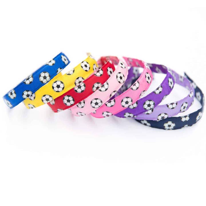 Kick It Soccer Ball Grosgrain Ribbon Headband for wholesale by Bows Etc.