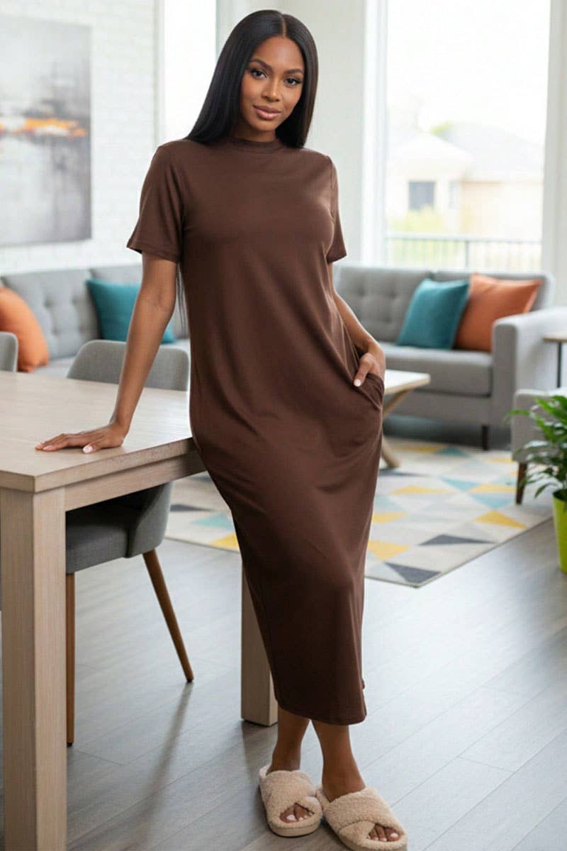 CAPELLA APPAREL - Wholesale Dress - Women's - Side Pocket Tee Dress8